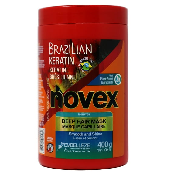 Novex Brazilian Keratin Hair Mask, Frizz Control and Damage Repair, All Hair Types, 14 oz