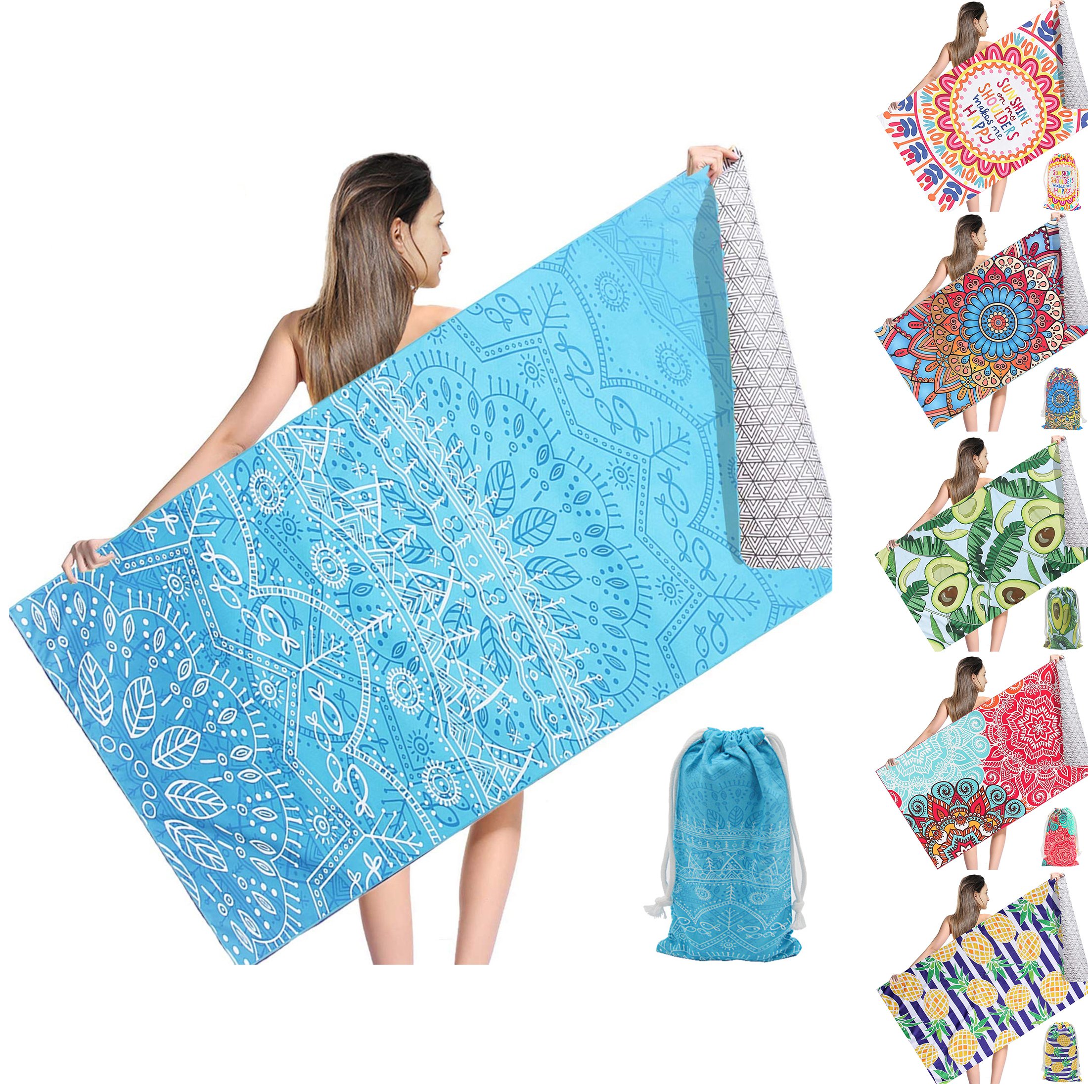 Dqueduo Microfiber Quick Drying Beach Towel for Travel - Extra Large XL 60x30 Maldives Oversized Swim, Pool, Yoga, Traveling on Clearance, Size: 29.5