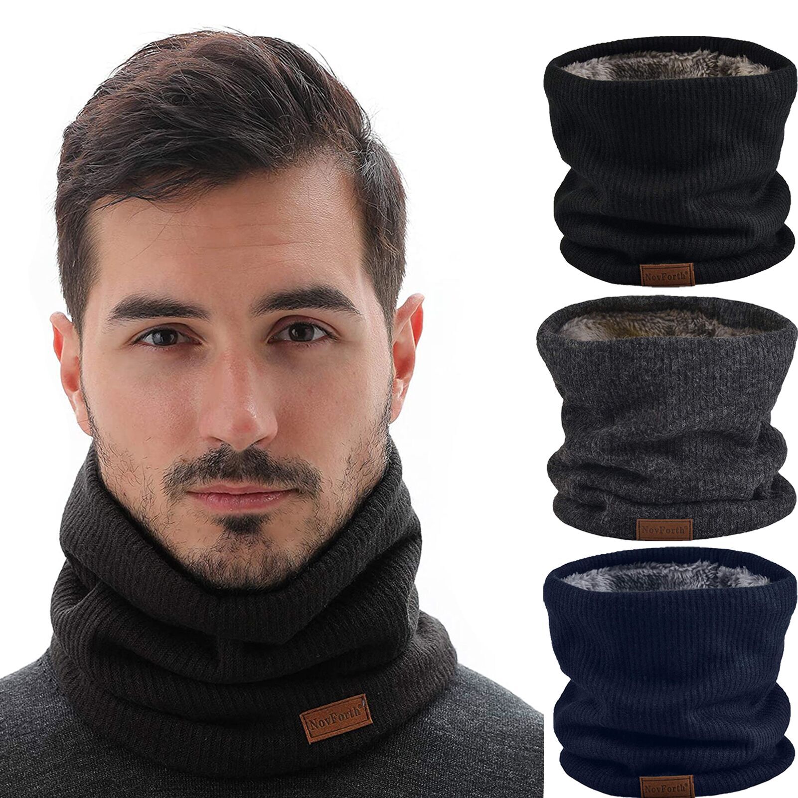 Pitauce Women Men Neck Warmer DoubleLayer Thick Knitted Thermal Gaiter