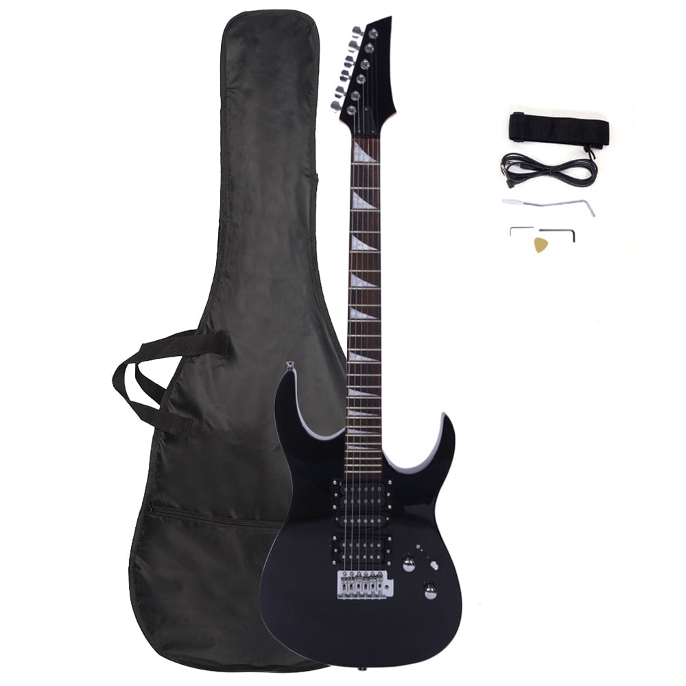 Novice Entry Level 170 Electric Guitar HSH Pickup Bag Strap Paddle Rocker Cable Wrench Tool Black