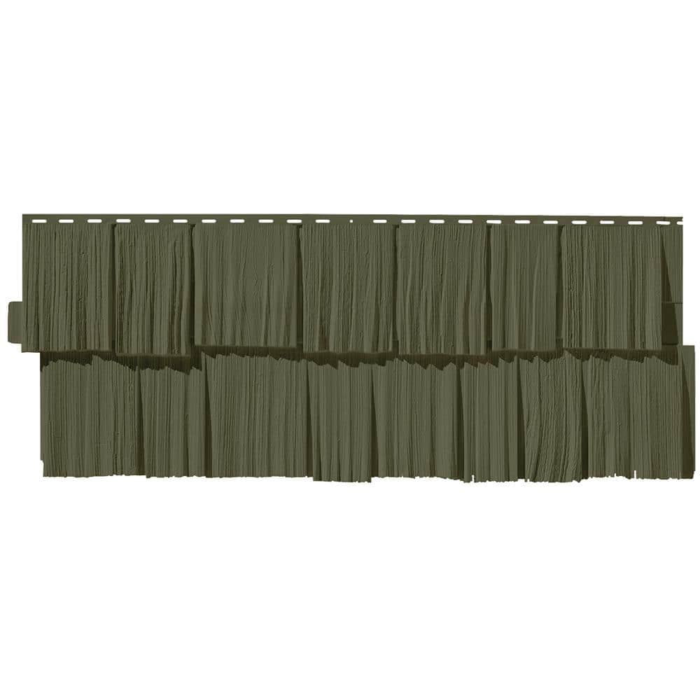 NovikShake 18.8 in. x 48.4 in. HS Hand Split Shake Polymer Siding in Brunswick Green (9 Panels Per Box, 49.4 sq. ft.)
