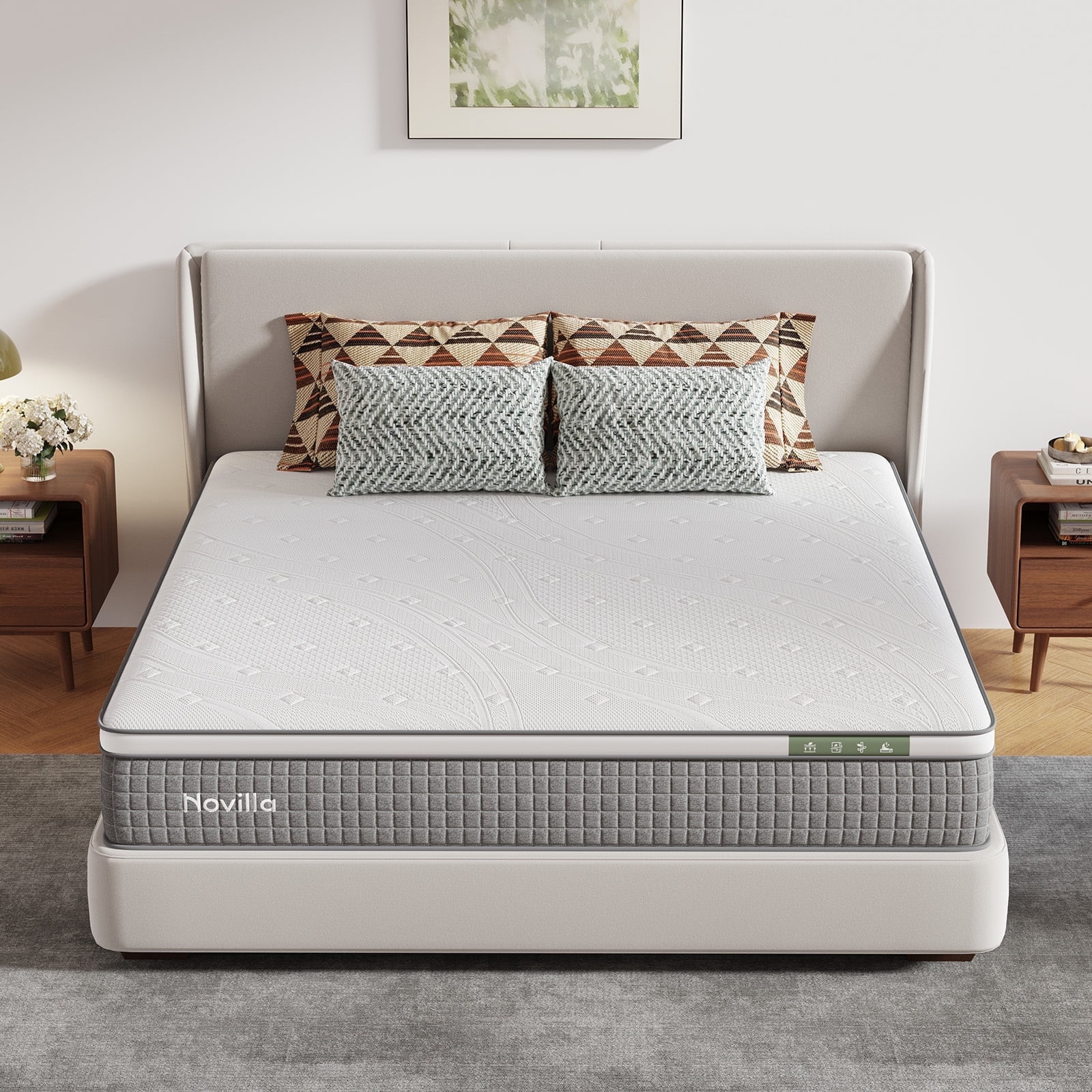 Novilla 10 Inch Full Mattress,Hybrid Mattress Full Size with Pocketed Coils & Gel Memory Foam,Cool-Touch Nylon Cover for Contour Support & Spinal Alignment Mattresses in a Box CertiPUR-US Certified