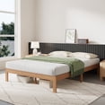 thumbnail image 1 of Novilla 12 Inch Wooden Full Size Bed Frame, Off-White Wood Platform Bed Frame Full Size, Sturdy Wood Slat Support, No Box Spring Needed, Easy Assembly, 1 of 1