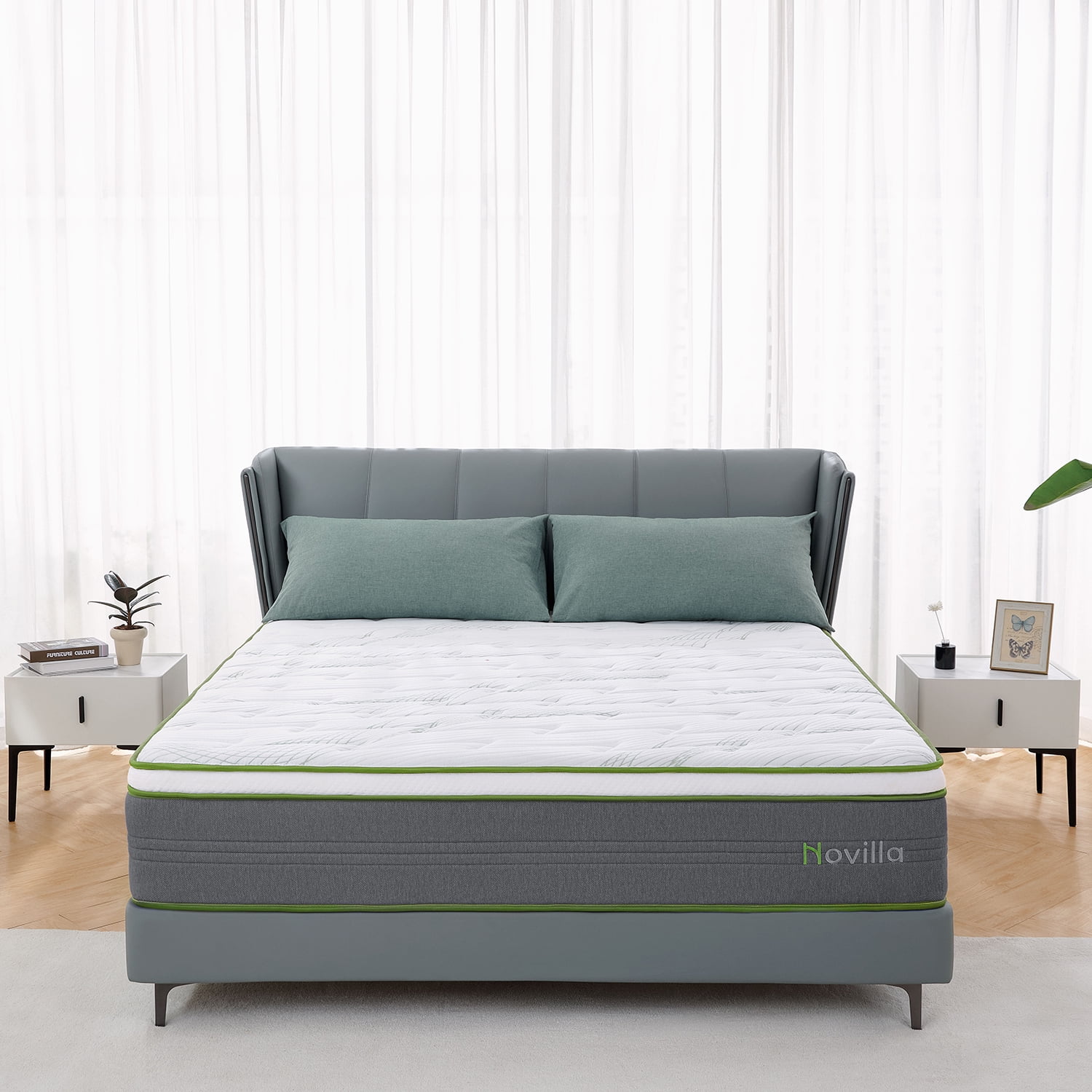 Novilla 12" King Mattress Hybrid of Gel Memory Foam and Pocket Spring