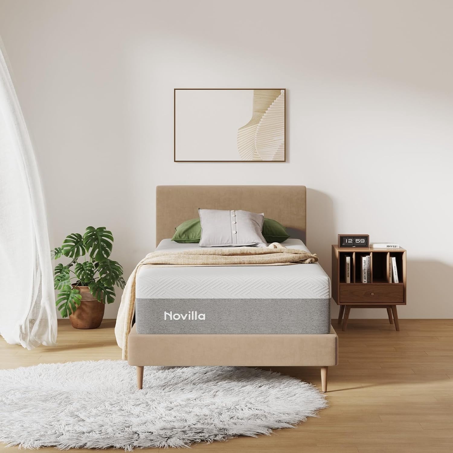 Novilla Bliss Twin Size Mattress, 12 Inch Gel Memory Foam Twin Mattress in a Box for Cool Night Sleep & Pressure Relief with Spine Alignment, Motion Isolation, CertiPUR-US Certified