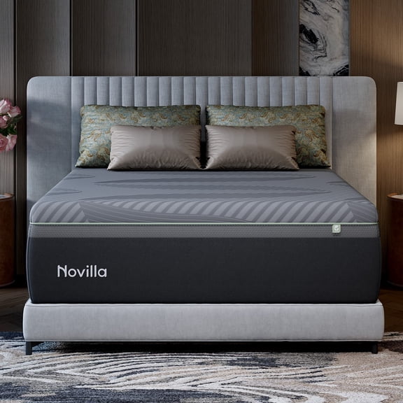 Novilla 14 Inch Queen Mattress, Queen Memory Foam Mattress with AiryFlow Cooling System for Cool Night, Pressure Relief, Ergonomic Support for Spinal Alignment, CertiPUR-US Certified, Medium Firm