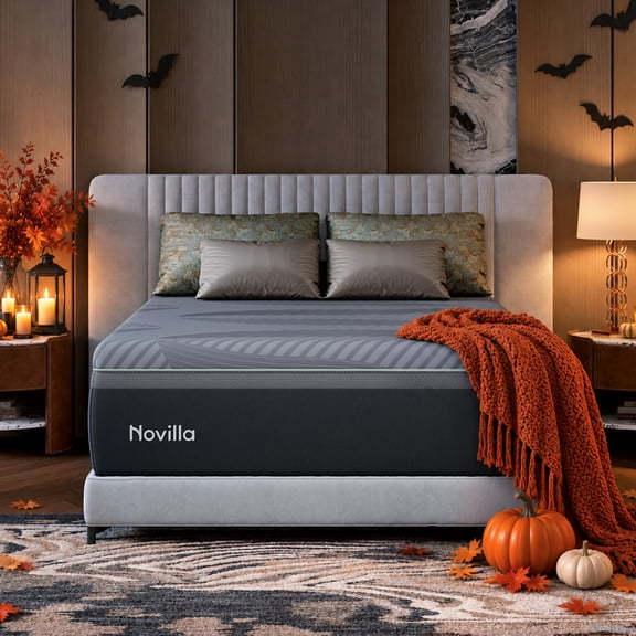 Novilla 14 Inch Queen Mattress, Queen Memory Foam Mattress with AiryFlow Cooling System for Cool Night, Pressure Relief, Ergonomic Support for Spinal Alignment, CertiPUR-US Certified, Medium Firm