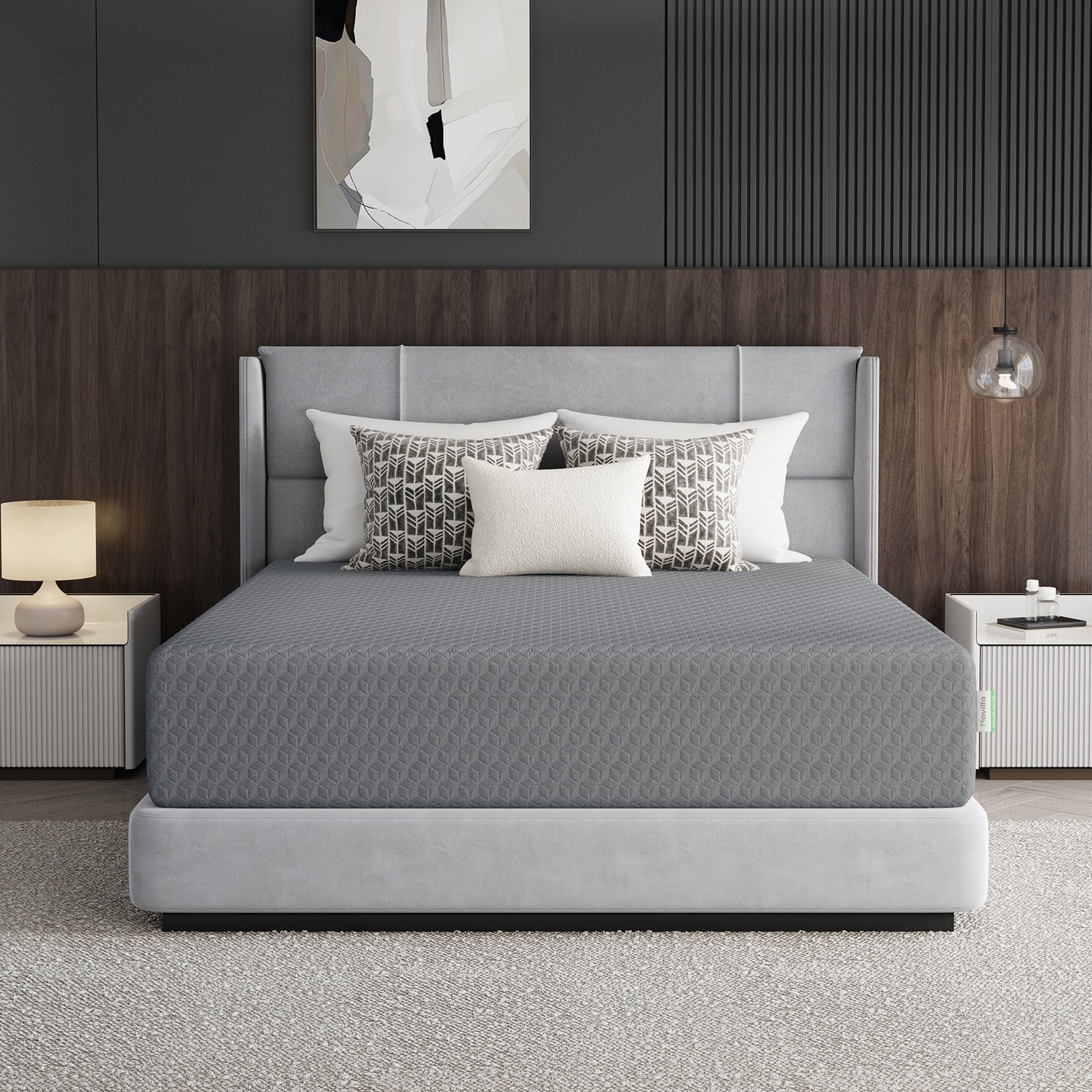 Novilla 14 inch King Size Mattress, Cooling Memory Foam Mattress King with Enhanced Airflow, Pressure Relief & Durable Support, CertiPUR-US Certified Mattresses in a Box with Breathable Fabric