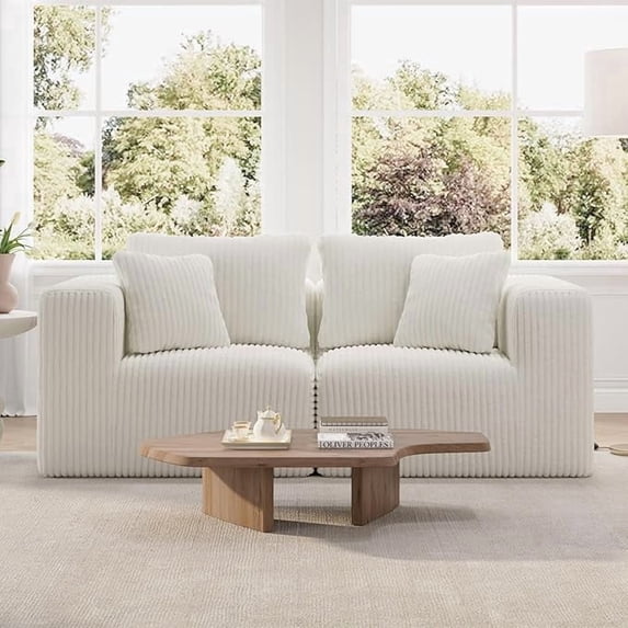 Novilla 70.8" Modular Sectional Sofa, Modern Cloud Sectional Couch with Smarts Coil® Support, Upholstered Boneless Couch for Living Room Apartments Bedroom, No Assembly Required, Beige (Loveseat)