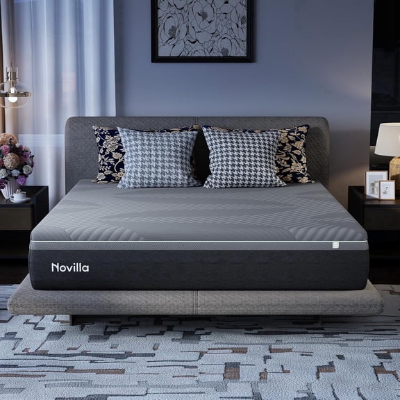 Novilla AiryFlow 12 Inch King Mattress, King Size Gel Memory Foam Mattress for Cool Night & Spinal Alignment, Pressure Relief & Motion Isolation, Green Tea-Infused, CertiPUR-US Certified, Medium Firm