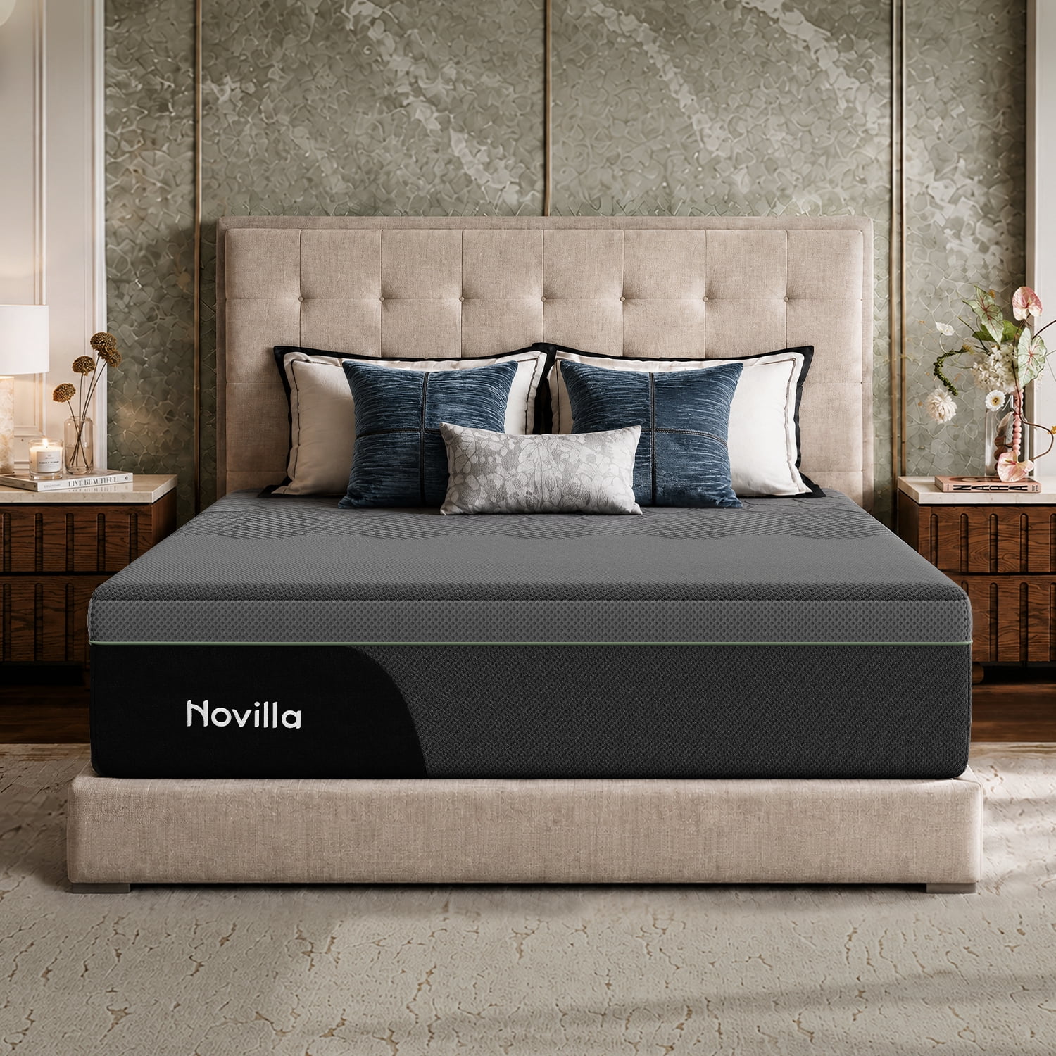 Infant Memory Graph Novilla AiryFlow Graphene Queen Size Cooling Memory Foam Mattress 14 ...