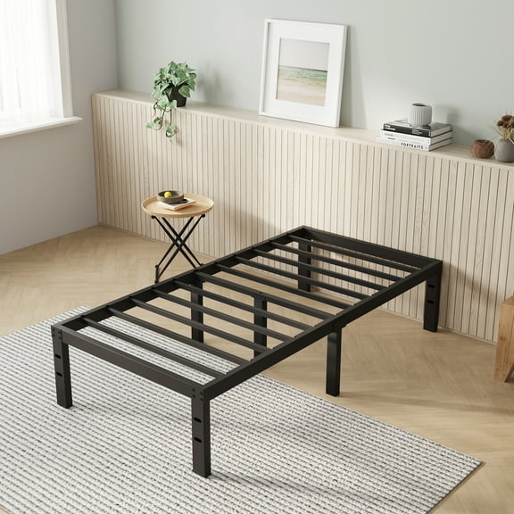 Novilla Bed Frame Twin, 12 Inch Simplicity Metal Platform Twin Size Bed Frame with Underbed Storage, No Box Spring Needed, Heavy Duty Steel Slat Support, for Bedroom, Guest Room, Noiseless