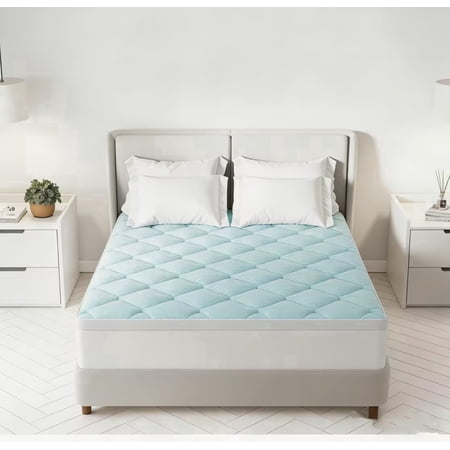Novilla California King Memory Foam Mattress Topper, Detachable Cool Cover, 2-in-1 Breathable Mattress Protector (Fits 8-21" Mattress) Enhanced Airflow
