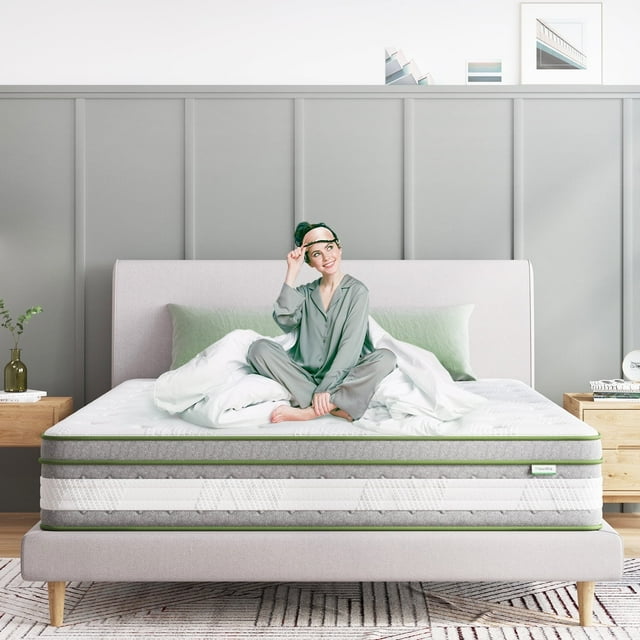 Novilla Classic 12" Medium-Firm Pocket Spring Hybrid Mattress with Gel Memory Foam for Cool Sleep, Queen Size