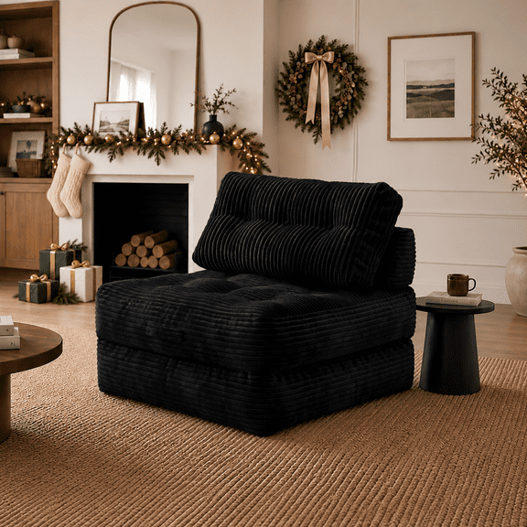 Novilla Folding Sofa Bed, 4 in 1 Convertible Sleeper Chair bed, Black