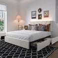 thumbnail image 1 of Novilla Full Size Bed Frame with Drawers, Full Size Bed Frame with Headboard, Full Bed Frame with LED Lights, Charging Station and Adjustable Headboard, No Box Spring Needed, White Velvet, 1 of 23