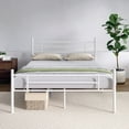 thumbnail image 1 of Novilla Full Size Bed Frame with Headboard and Footboard, 14 Inch Metal Platform Bed Frame with Under Bed Storage, No Box Spring Needed, Strong Metal Slats Support, White, 1 of 7