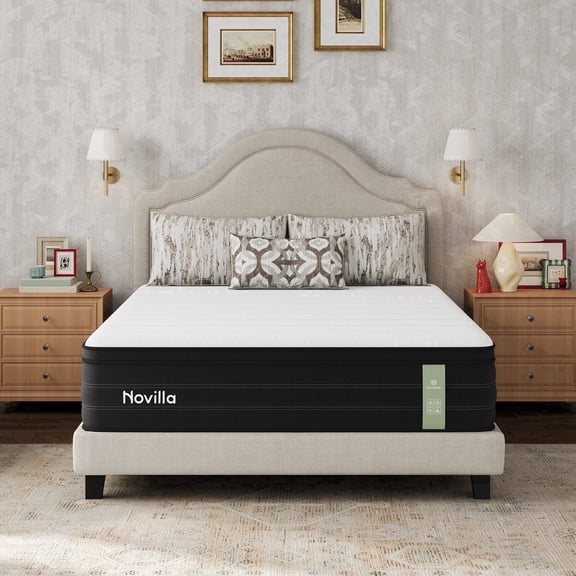 Novilla King Mattress in a Box, 10 Inch Cooling King Hybrid Mattress, Upgraded Individual Coils & Gel Memory Foam, Enhanced Support, Reinforced Edge, Motion Isolation, Pressure Relief, CertiPUR-US