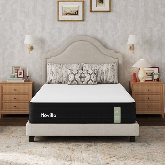 Novilla 10 Inch Full Size Mattress, Upgraded Individual Coils & Gel Memory Foam Cooling Full Size Hybrid Mattress, Enhanced Support, Reinforced Edge, Motion Isolation, Pressure Relief, CertiPUR-US