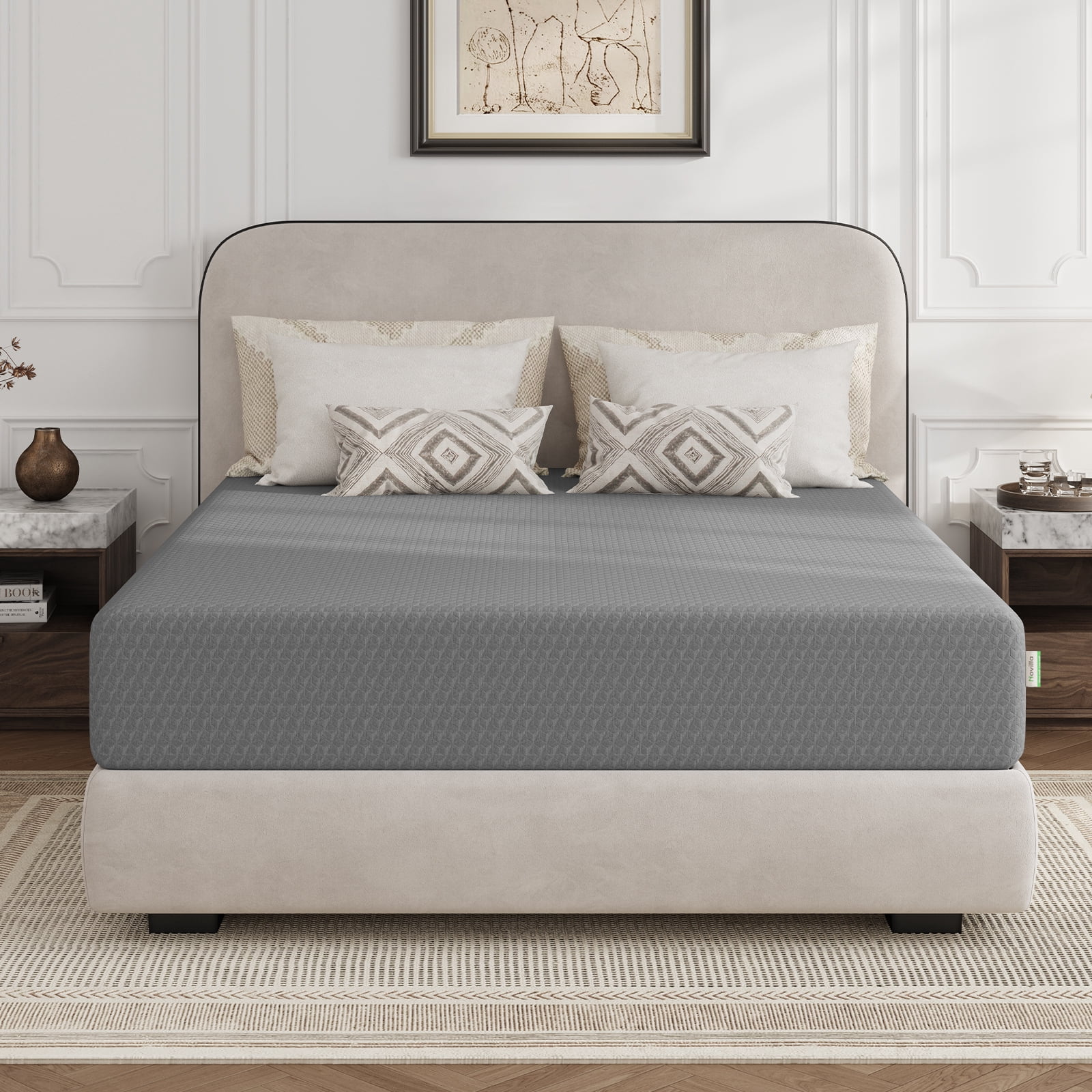 Novilla Full Size Mattress in a Box, 10 Inch Gel Memory Foam Mattress Full for Cool Night Sleep & Pressure Relief, Full Mattresses with Wave Airflow Foam Core for Enhanced Support & Breathabilit