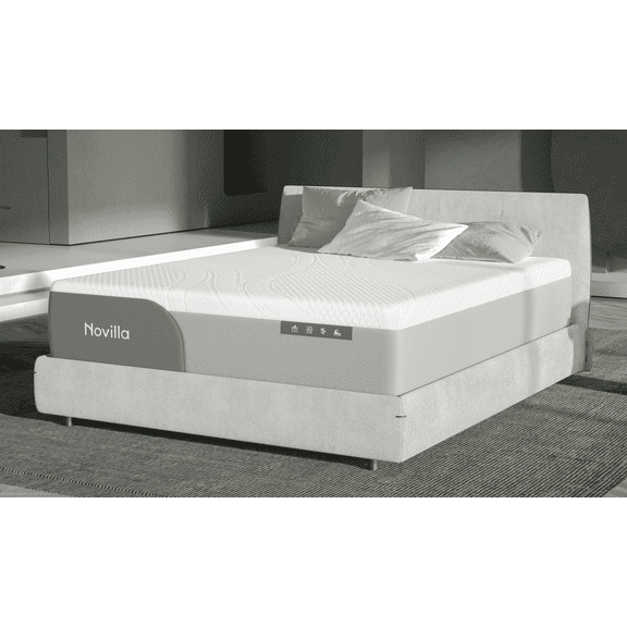 Novilla GreyZen 12 inch Queen Medium Gel Memory Foam Mattress,Adult