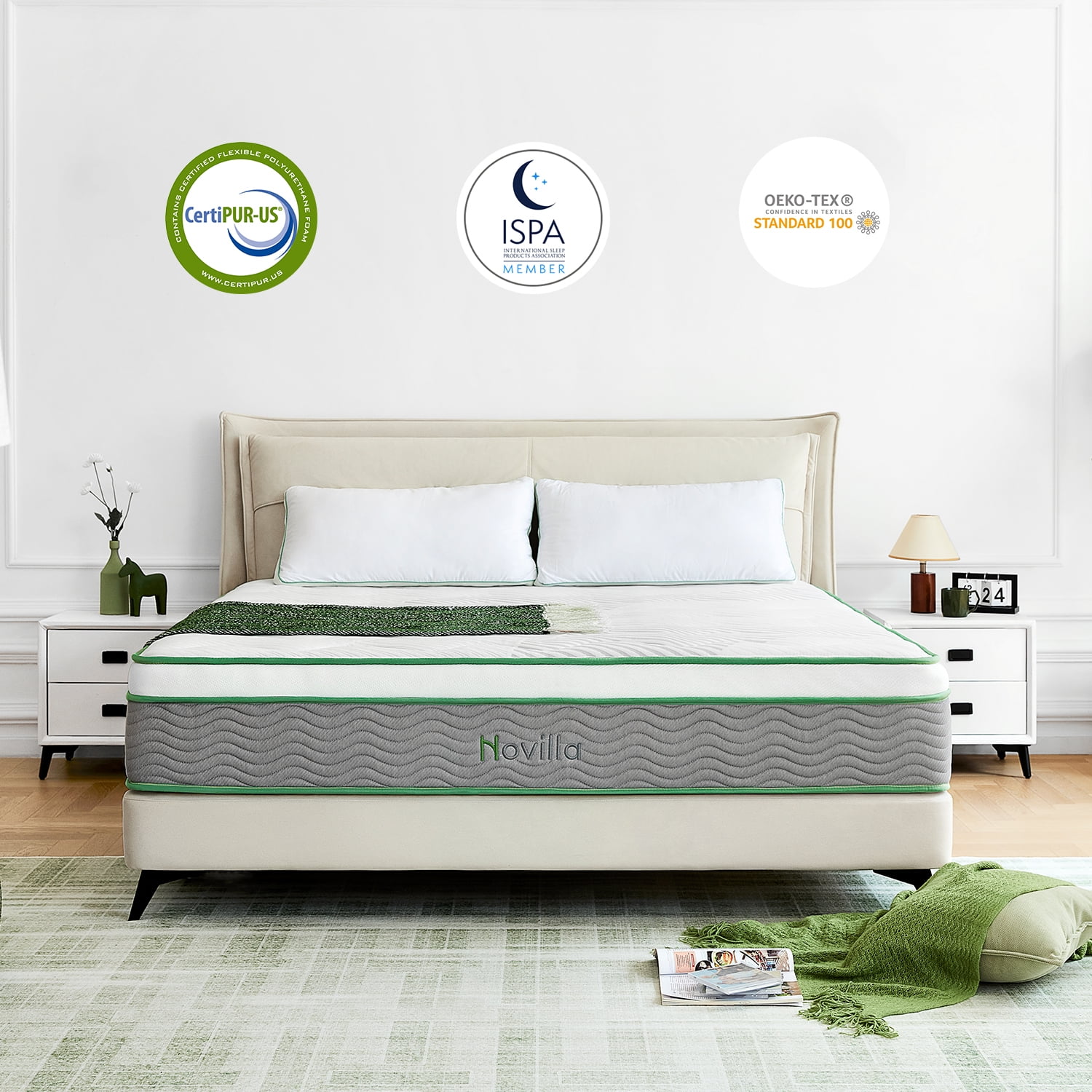 Novilla Queen Mattress 10 Inch Memory Foam Hybrid Mattress in a Box with Individual Pocket