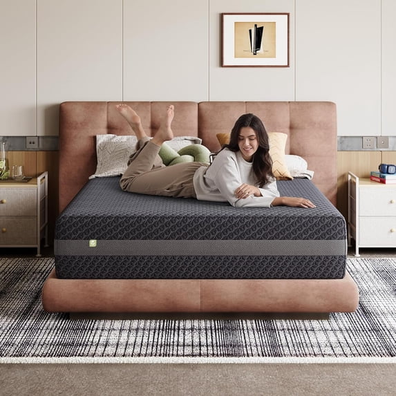 Novilla Queen Mattress 12 Inch, Queen Gel Memory Foam Mattress for Spinal Alignment, Responsive Support & Refreshing Sleep comfort, with Green Tea-Infused Foam, Medium Firm, Mattresses in a Box