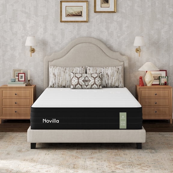 Novilla Twin Size Mattress, Cooling Hybrid Twin Mattress 10 Inch with Upgraded Individual Coils & Gel Memory Foam, Enhanced Support, Reinforced Edge, Motion Isolation, Pressure Relief, CertiPUR-US