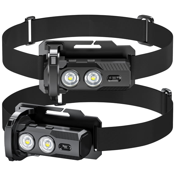 Noviqu 2-Pack Rechargeable LED Headlamp & Magnetic Flashlight, 1800 Lumens, Motion Sensor, 5 Modes, USB-C Work Light for Camping and Auto Repair