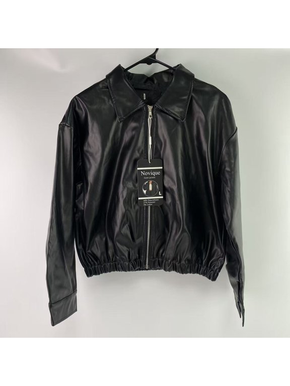 Outer jackets,Trendy Queen Womens Leather Jackets Oversized Faux Motorcycle Plus Size Moto Biker Coat Fall Outfits Fashion Clothes 2025L