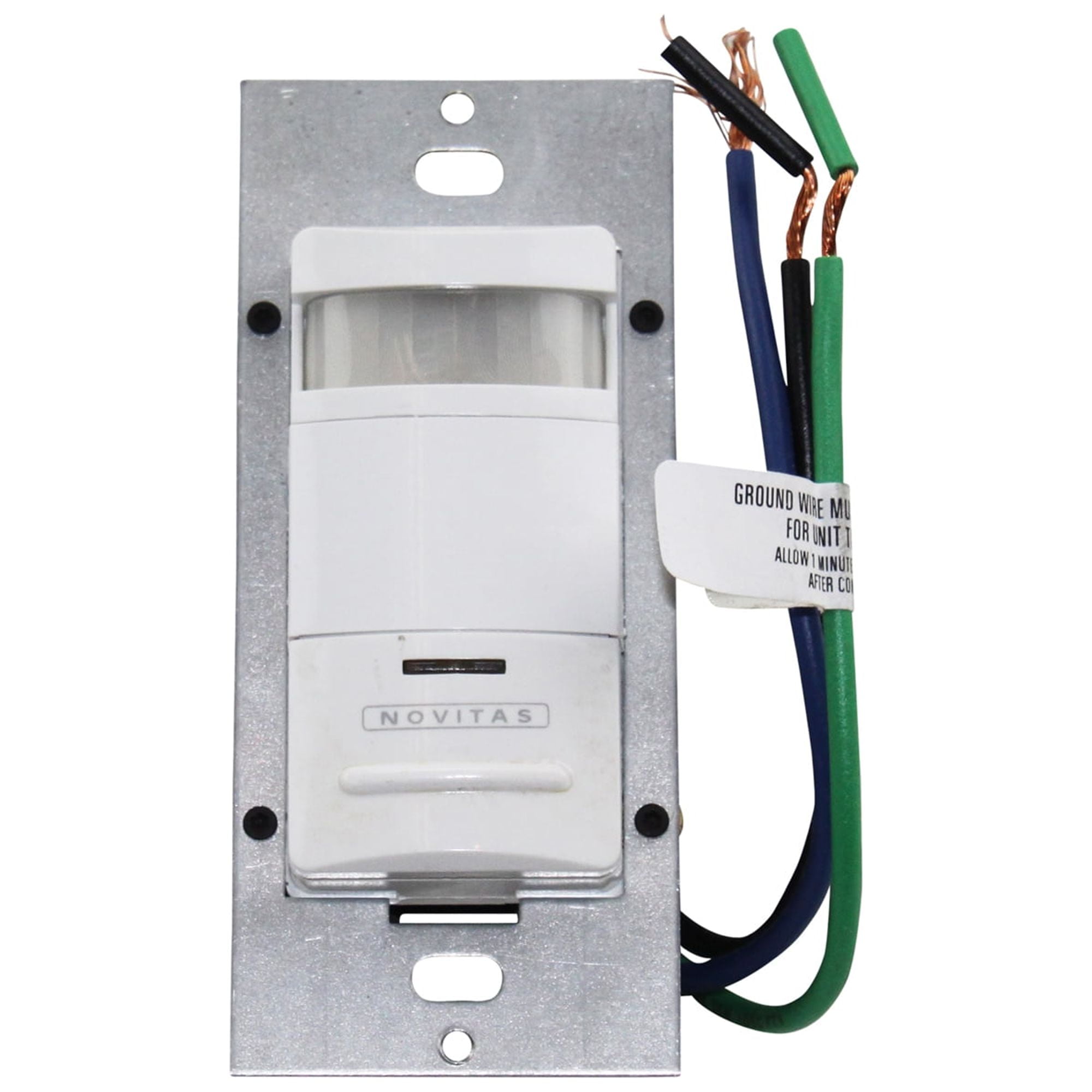 Novitas Cooper 01 290 Designer Occupancy Wall Switch Sensor Dual Voltage 120/277 PIR White