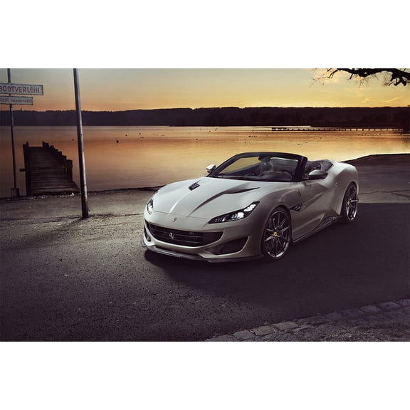 Novitec Ferrari Portofino Sports Car Racing Car Wall Art Home - 24x36 Inch Laminated Poster - Stunning Detail and Bold Colors