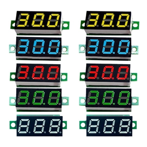 Novixy 10-Pack 0.28 Inch LED Digital DC Voltmeter, 2.5-40V Two-Wire ...