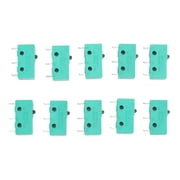 Novixy 10 Pack KW4-3Z-3 Mini Snap Action Switch, 5A 250VAC 3 Pin Micro Limit Switch with Roller Lever, Green Dustproof Electrical Switch for Industrial Automation and Mechanical Devices