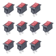 Novixy 10 Pack Red Round Rocker Switch 2 Pin SPST On/Off, 6A 125VAC 3A 250VAC Mini Toggle Switch for Auto Truck Boat Home Appliances