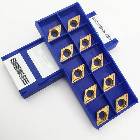 Novixy 10Pcs Dcmt11T308-Hmp Nc010 Cnc Lathe Carbide insert Blade for Stainless Steel Precision Grinding Metalworking Turning tool Parts