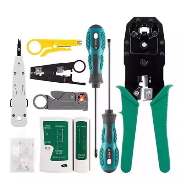 Novixy 11-in-1 Network Cable Crimping Tool Kit with Tester, RJ45 RJ11 RJ12 Pliers and Stripper for Ethernet Phone Wire Maintenance