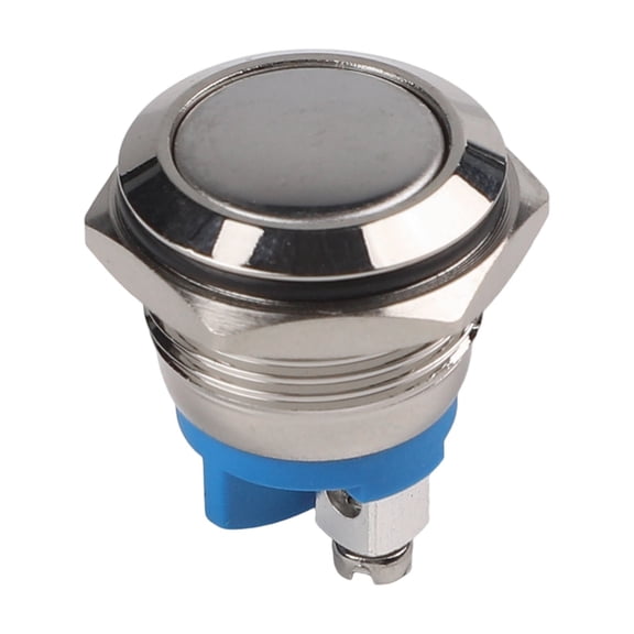 Novixy 16mm Metal Push Button Switch Momentary On Off, IP66 Waterproof Electrical Switch, 1NO Nickel-Plated Brass for Circuit Control