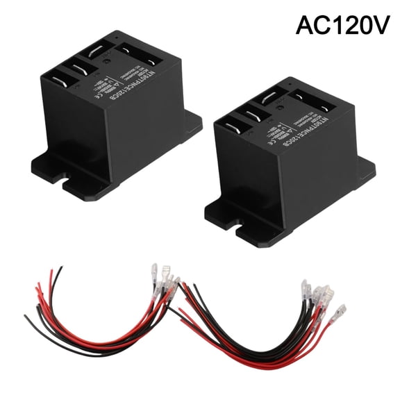 Novixy 2-Pack 40A Power Relay AC 120V DC 12V SPDT Automotive Relay with 10 Quick Connect Terminals for Car Truck Marine Appliances