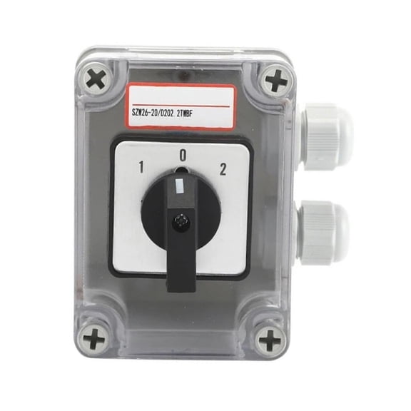 Novixy 20A 3 Pole Rotary Cam Changeover Switch with IP65 Waterproof Box, AC 440V DC 240V Industrial Transfer Switch for Power Control