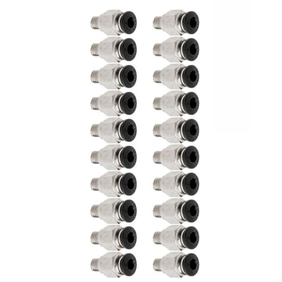 Novixy 20Pcs Pneumatic Fitting PC4-M6 for 4mm PTFE Tube, M6 Thread Air Push Connector for 3D Printer Parts