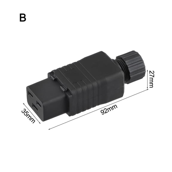 Novixy 250V 16A C20 to C19 Power Adapter, IEC 60320 Female Socket Connector for PDU and UPS, Black Electrical Cord Plug