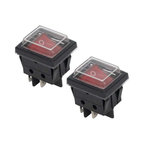 Novixy 2pcs Red KCD4 Illuminated Rocker Switch 4 Pin 2 Position ON OFF 16A 250V AC Power Pump Control for Marine Boat Car RV Appliances