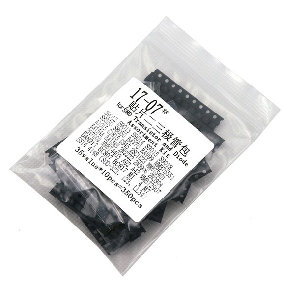 Novixy 350PCS SMD Transistor and Diode Assortment Kit with 35 Values in SOT-23, SMA, SOD-123 for Electronics Repair and DIY Projects