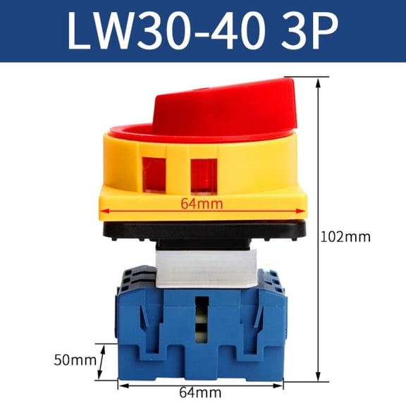 Novixy 3P Three Phase Transfer Switch 100A Load Disconnect, 380V/220V Changeover Switch with Silver Alloy Contacts for Industrial Power
