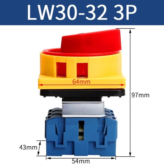 Novixy LW30 3P Three Phase Transfer Switch 100A Load Disconnect, 380V/220V Changeover Switch with Silver Alloy Contacts for Power Source Selection