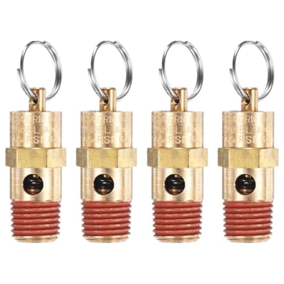 Novixy 4-Pack Brass Air Compressor Safety Relief Valve 1/4 NPT ...