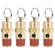 Novixy 4 Pack Air Compressor Safety Valve 1/4 NPT Brass Pressure Relief Valve 125-270 PSI for Automotive Industrial Exhaust and Power Equipment