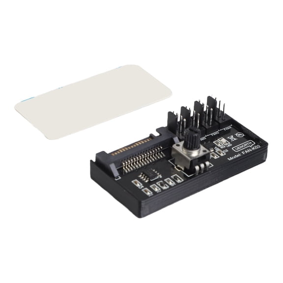 Novixy SATA Powered PWM Fan Hub Controller 6-Way Splitter for 12V Server Fans, 4-Pin Speed Regulator with DC Backup, Max 60W Output