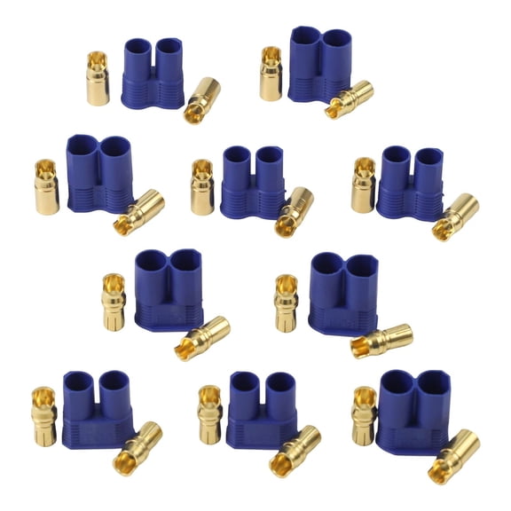 Novixy 5 Sets EC8 Connector 8mm Banana Plug Male and Female, Copper RC Car Helicopter Aircraft Adapter for Drone Battery Low Resistance